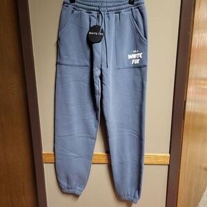 White Fox Women's Ocean Blue White Jogger Sweatpants NWT